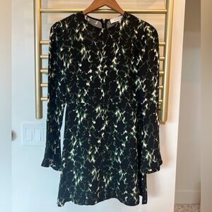 A.L.C. Black and Green Mini Dress, Size 2